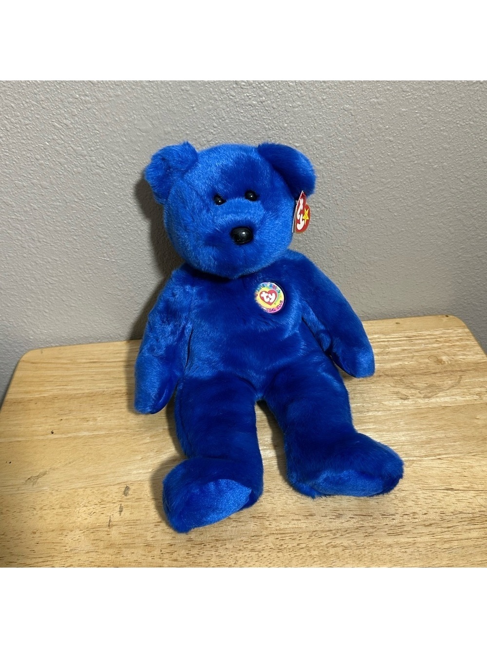 Ty Royal Blue Stuffed Bear